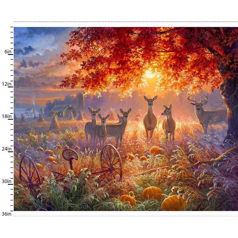 Through the Forest Light Panel 36" Multi Abraham Hunter 3 Wishes Cotton Fabric