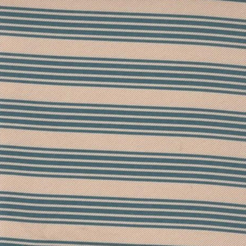 Streamline Admiral Blue Stripe Beige Upholstery Fabric