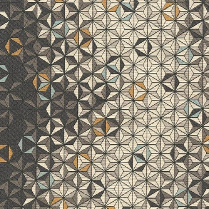 Brentano Nova Taurus 3D Triangles Grey Upholstery Fabric