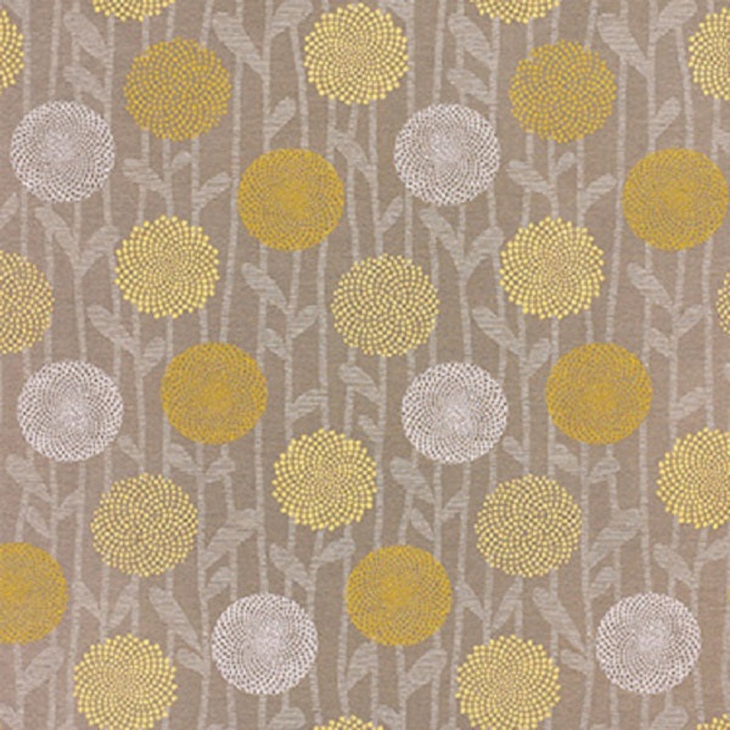 Chipper Dandelion Botanical  Brown Crypton Upholstery Fabric
