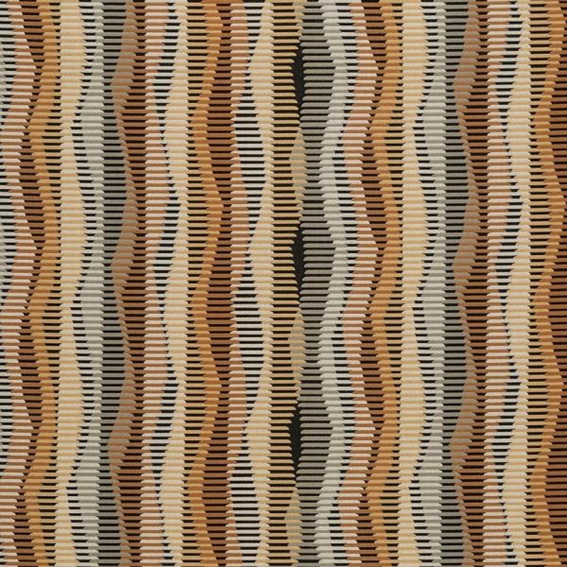 Arc-Com Zip Line Mineral Wavy Striped Brown Upholstery Fabric