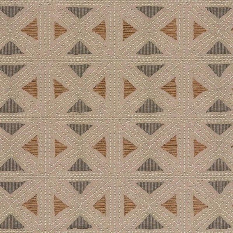 Arc-Com Geostitch Stone Textured Triangles Brown Upholstery Fabric