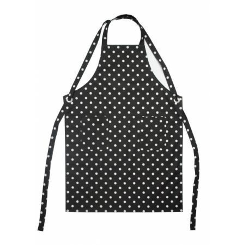 Apron, Polka Dot Black/White 740A-BLK