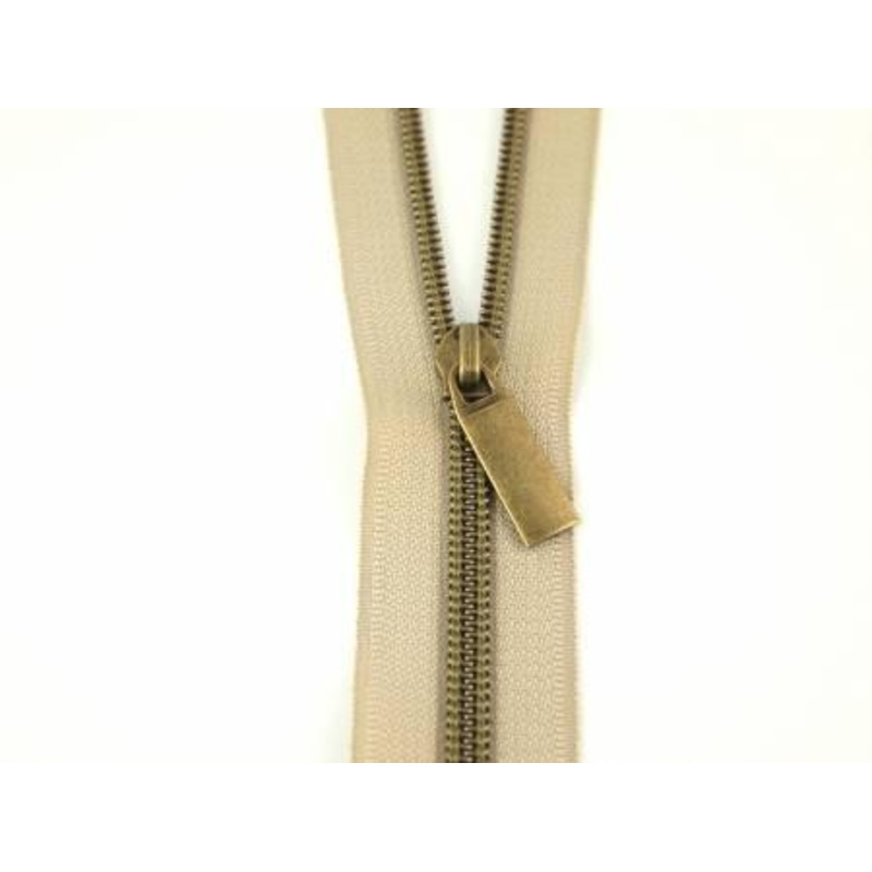 Zippers By The Yard Beige Tape/Antique Teeth ZBY5C24