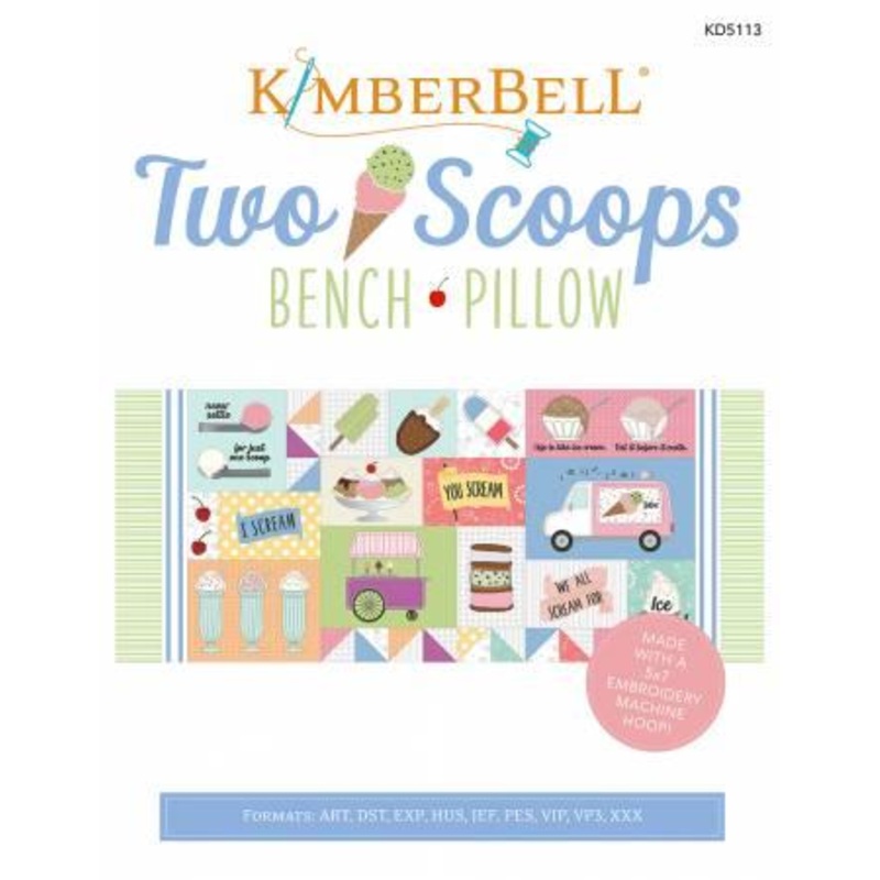Two Scoops Bench Pillow Embroidery CD KD5113