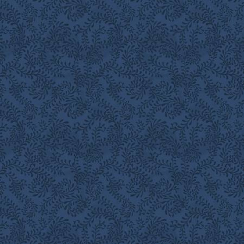 1 3/4 yard - 108" Swirling Leaves 4427-444 Navy