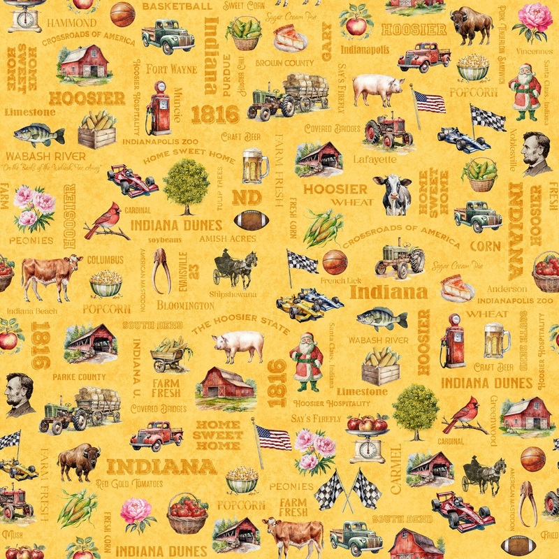 2025 All Indiana Shop Hop Indiana Icons 31107 - S Yellow