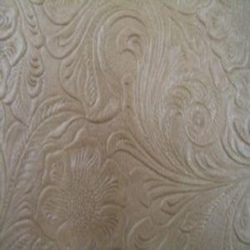 54" Western Vinyl Tooled Fleece Back Camel
