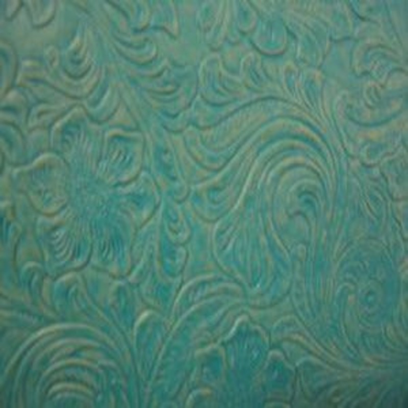 56" Western Vinyl Tooled Turquoise
