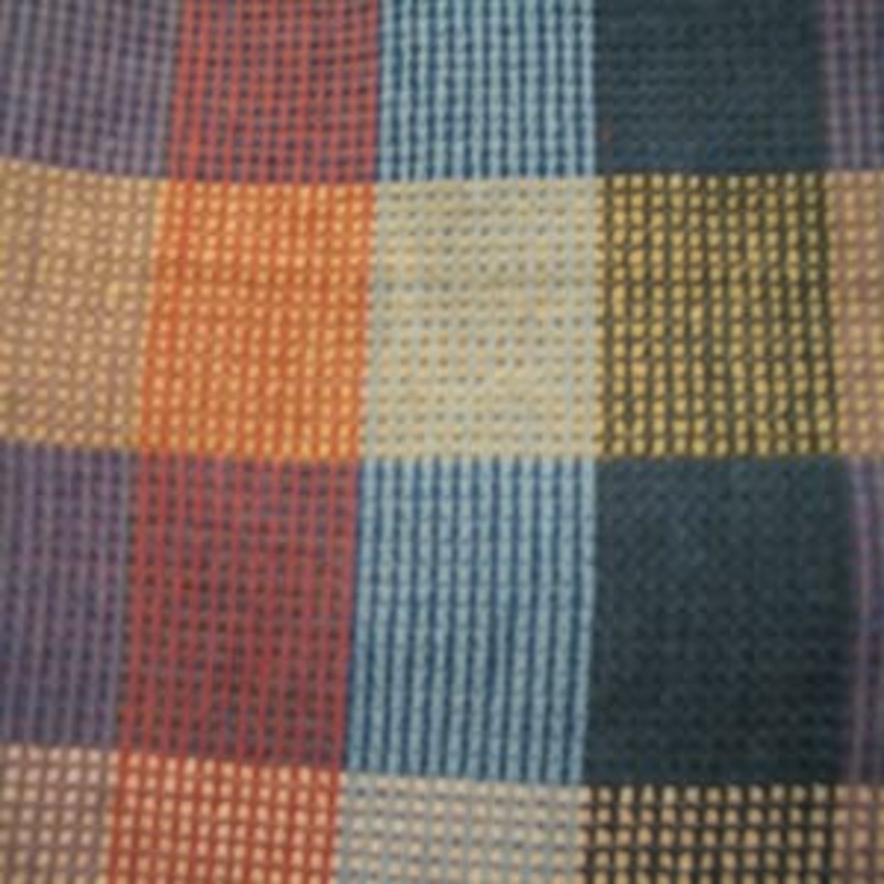 54" Chenille Squares Plum, Navy, Blue and Rust