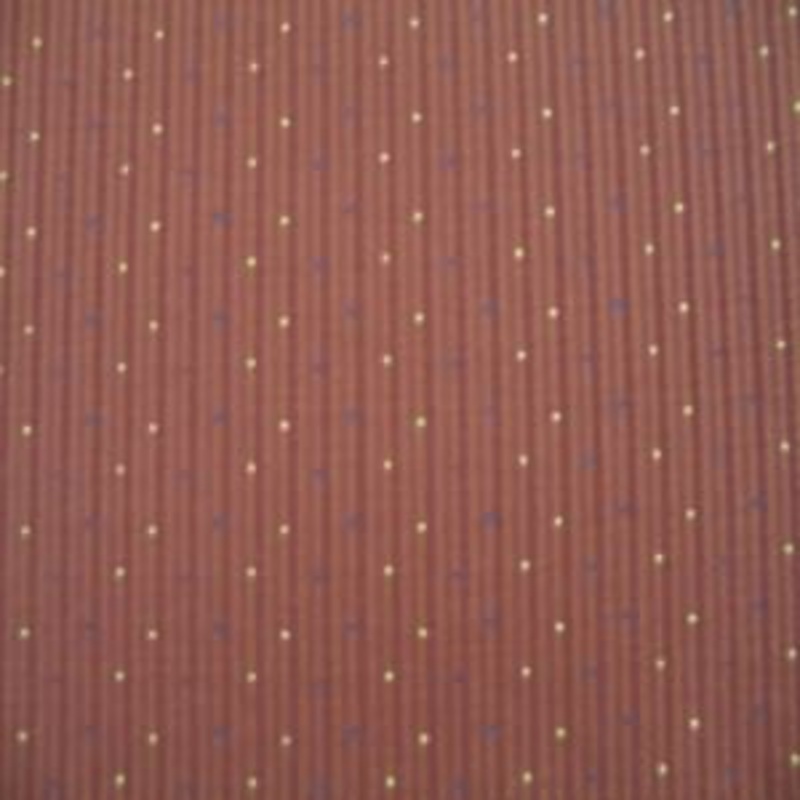 54" Dot Navy and Tan with Rusty Red Background
