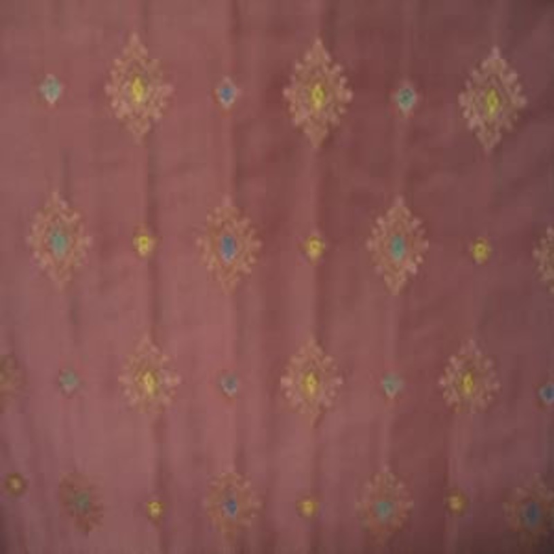 54" Dots in Diamond Shape Blue, Green and Gold with Burgundy Background
