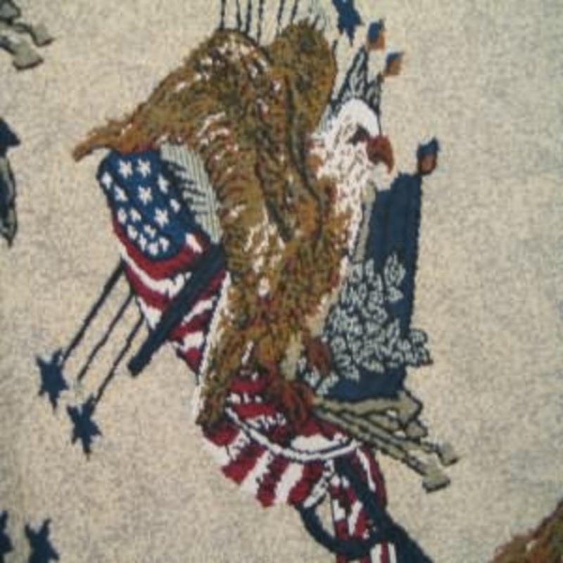54" Eagle and Flag withTan Background (RR)