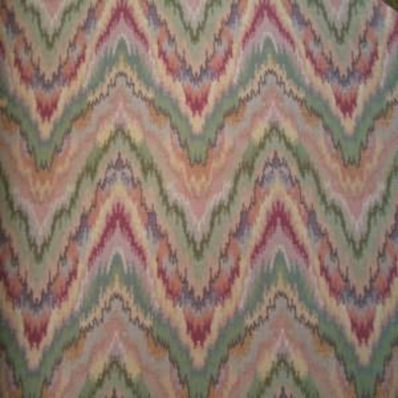 54" Flamestitch Green, Rose and Peach (RR)