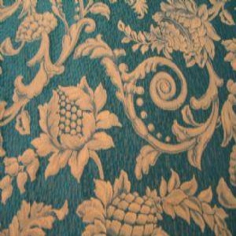 56" Tapestry Floral Gold with Hunter Green Background