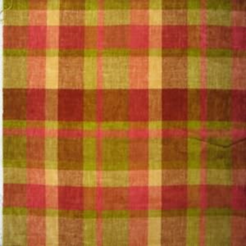 56" Upholstery Chenille Plaid Apple Green and Pink