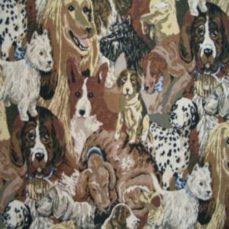 54" Dogs Brown, Tan and Cream (RR)
