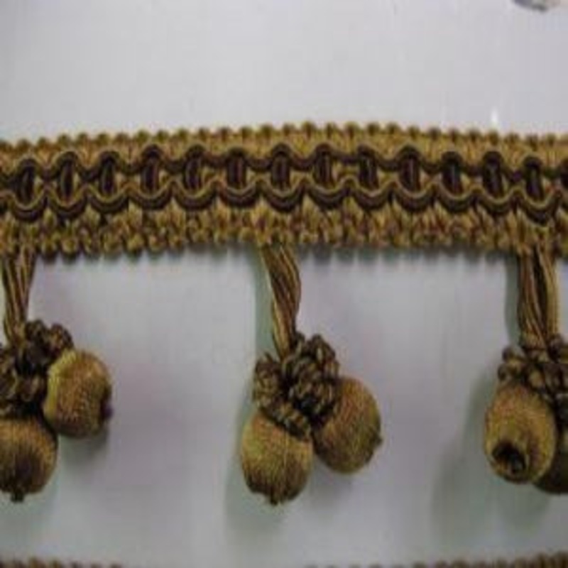Ball Fringe Double Camel