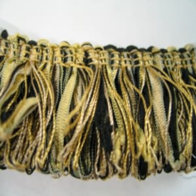 Espumillon Normandia Silk Fringe Color #4752 Black and Gold