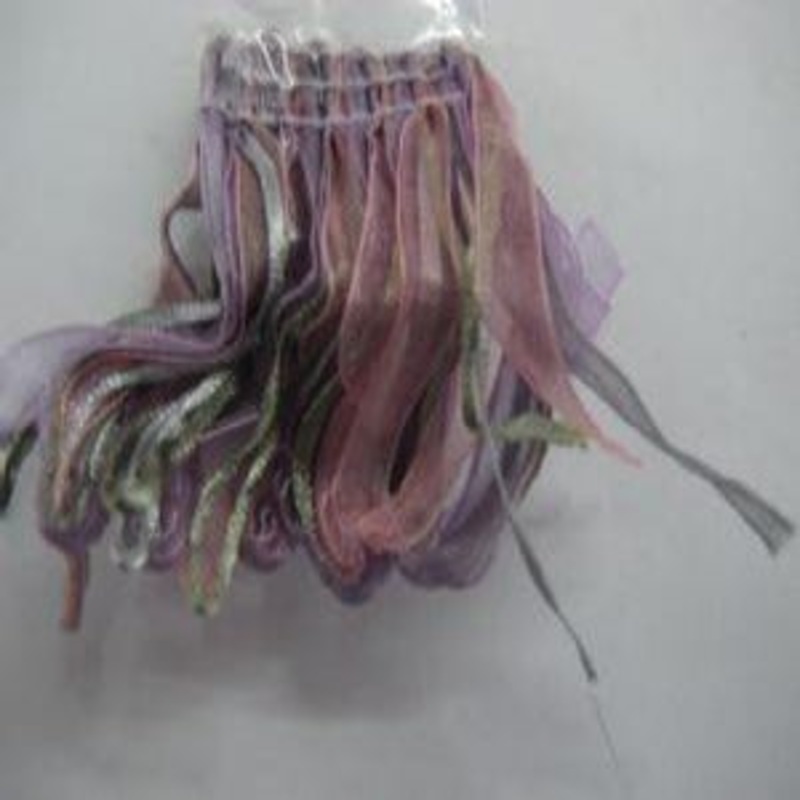Fringe 2 3/4" Silk Ribbon Loop BF-1402 Color 21/11 Purple, Pink and Aqua