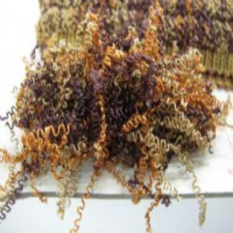 Fringe Espumillion Rizado BF-108 Color 38/26 Burnt Orange, Plum and Tan