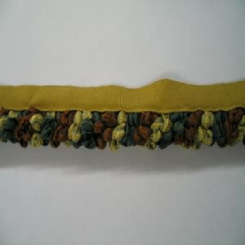 Lip Cord Marabu Pestana Normandia Silk Rose Color #9109 Blue-Green, Gold and Brown