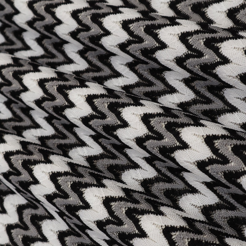 Multi-Color Zigzag Knitted Fabric
