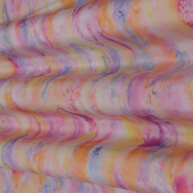 YELLOW Color Crepe Silk Print Fabric