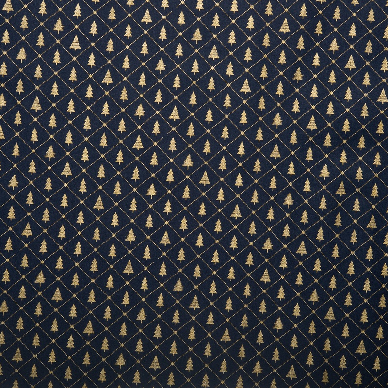 Christmas printed cotton - Diamonds / Firs - Navy