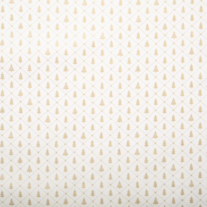 Christmas printed cotton - Diamonds / Firs - Off white
