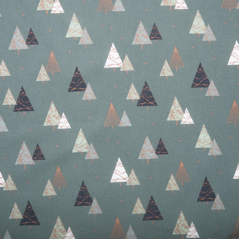 Christmas printed cotton - Modern Fir - Grey