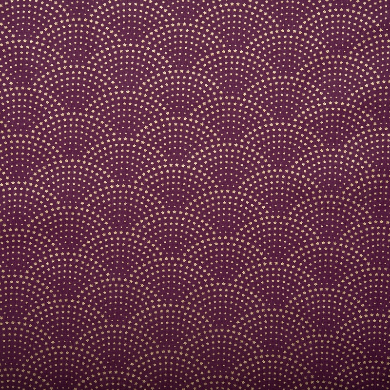 Christmas printed cotton - Scalop - Purple