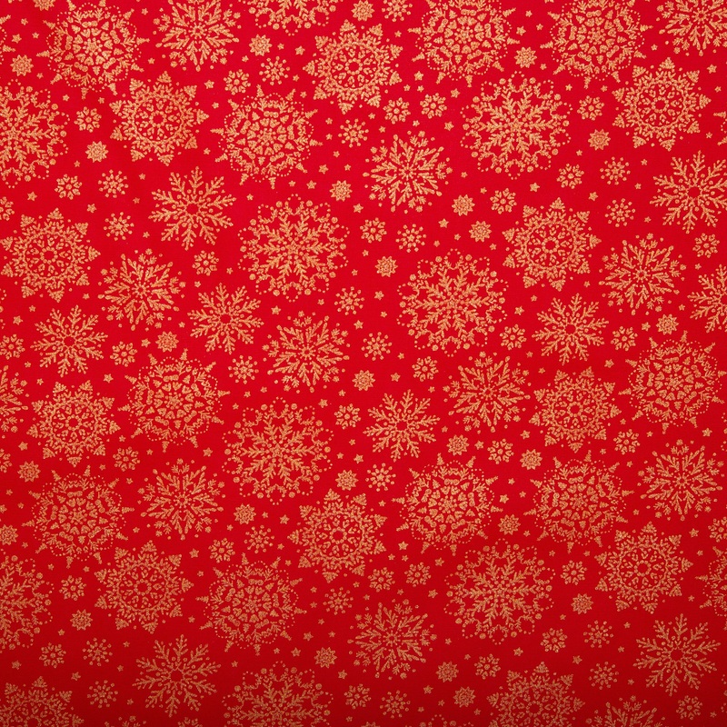 Christmas printed cotton - Snowflakes - Dark red