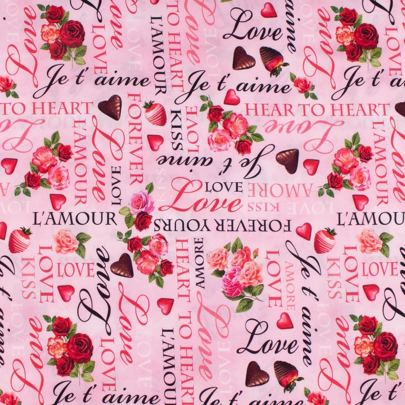 VALENTINE'S Printed Cotton - 037 - Light Pink