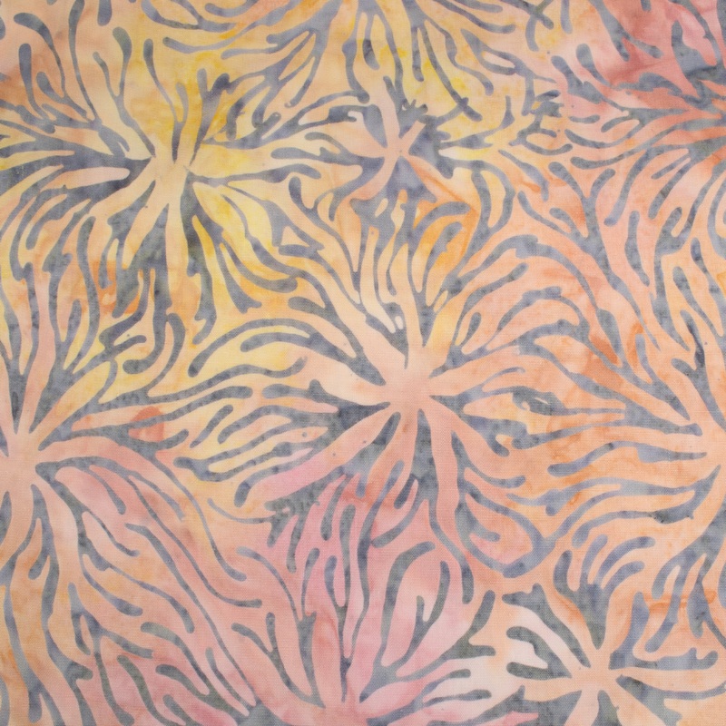BALI batik - Anemone - Pink / Yellow
