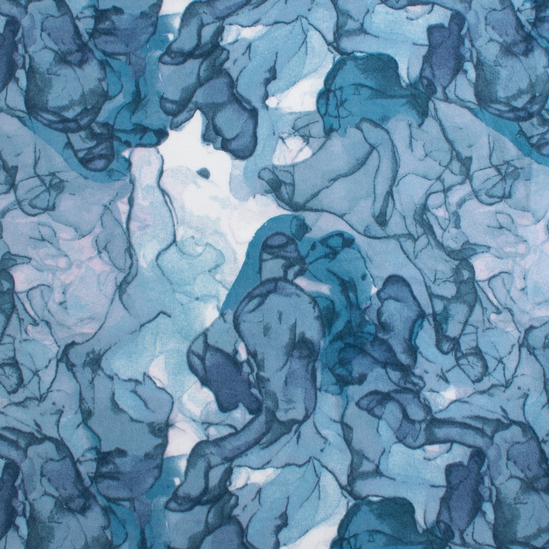Wide Flannel Backing Print - 030 - Blue