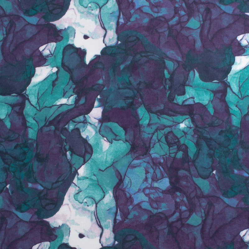 Wide Flannel Backing Print - 031 - Teal