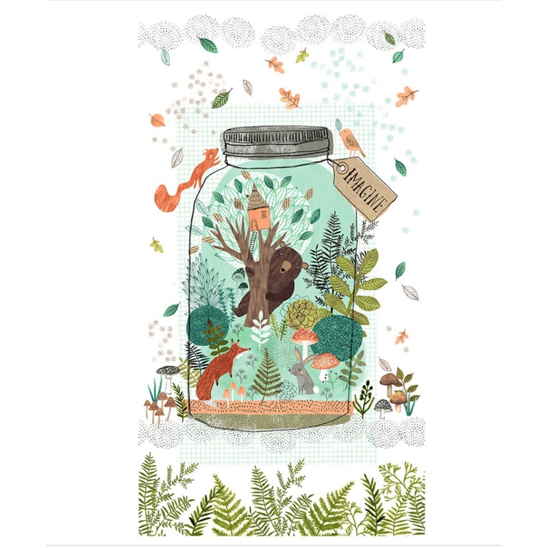 Clothworks Panel Imagine Terrarium Panel White