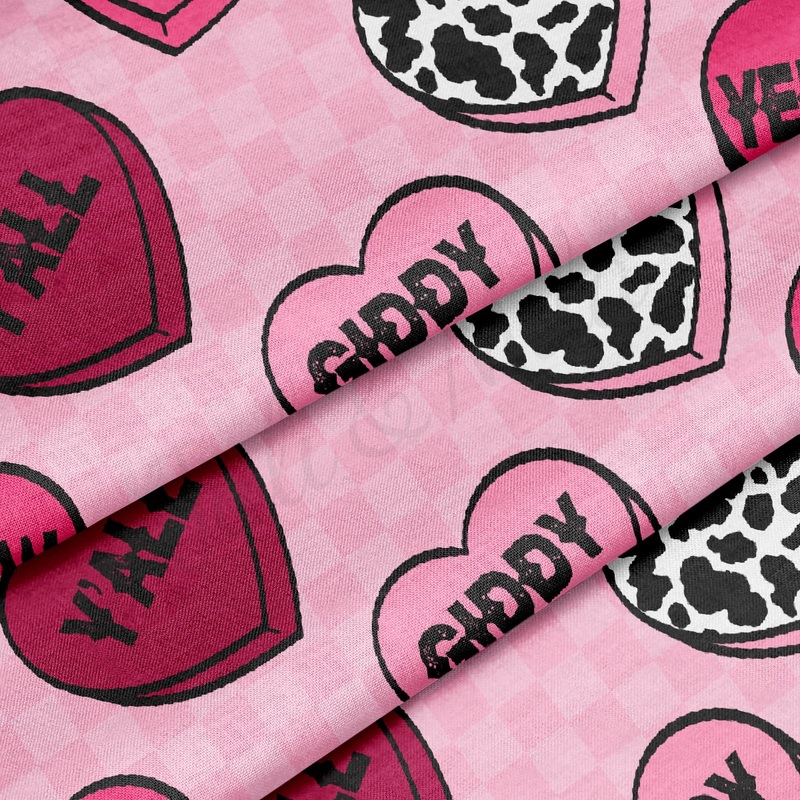 100% Cotton Fabric By the Yard Printed in USA Cotton Sateen -  Cotton CTN1319 Valentine's Day