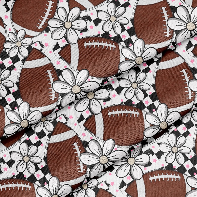 100% Cotton Fabric By the Yard Printed in USA Cotton Sateen -  Cotton CTN1362 Football