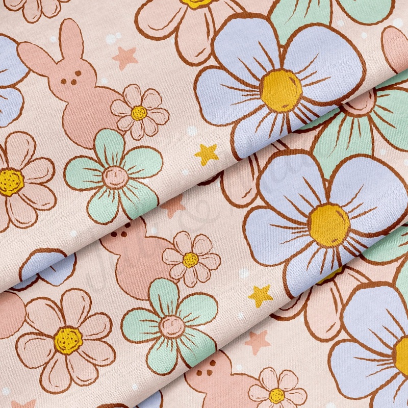 100% Cotton Fabric By the Yard Printed in USA Cotton Sateen -  Cotton CTNEast119 Easter