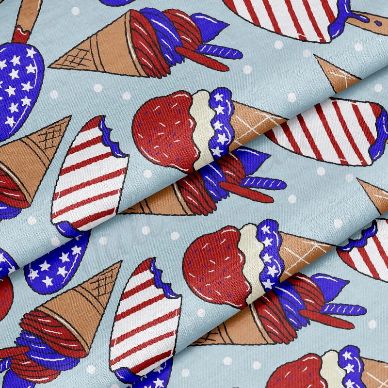 100% Cotton Fabric By the Yard Printed in USA Cotton Sateen -  Cotton CTNPT56 4th of July