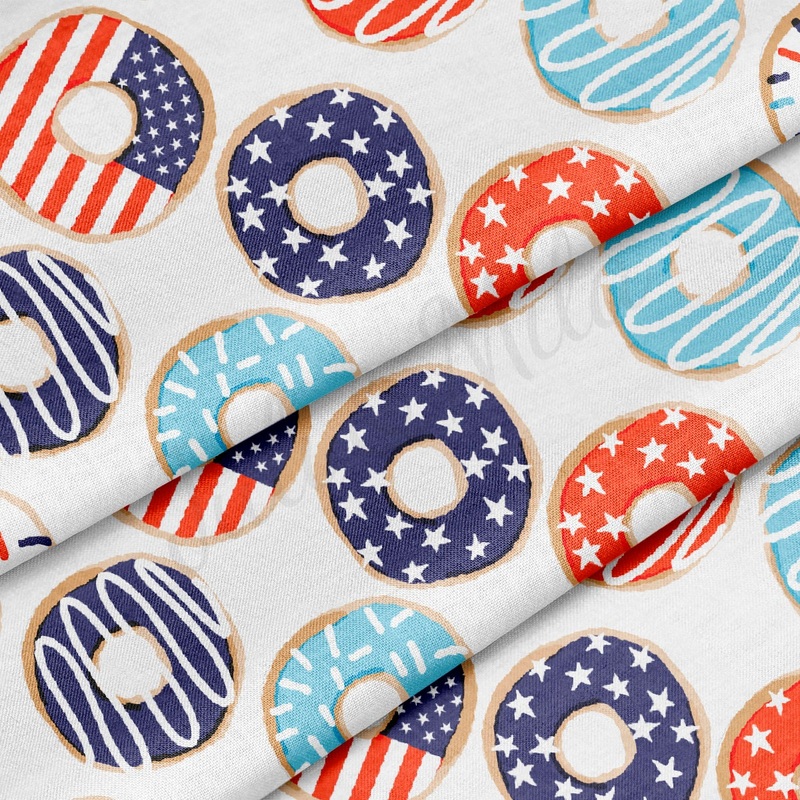 100% Cotton Fabric By the Yard Printed in USA Cotton Sateen -  Cotton CTNPT59 4th of July