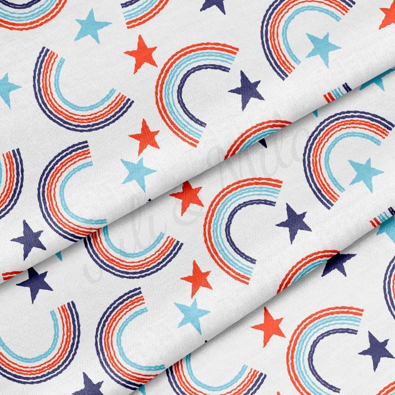 100% Cotton Fabric By the Yard Printed in USA Cotton Sateen -  Cotton CTNPT76 4th of July