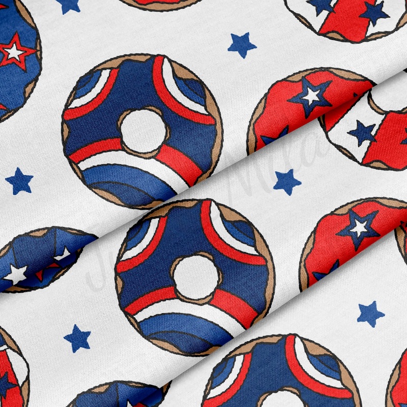 100% Cotton Fabric By the Yard Printed in USA Cotton Sateen -  Cotton CTNPT83 4th of July