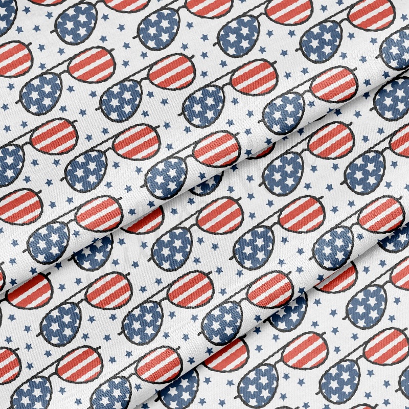 100% Cotton Fabric By the Yard Printed in USA Cotton Sateen -  Cotton CTNPT85 4th of July