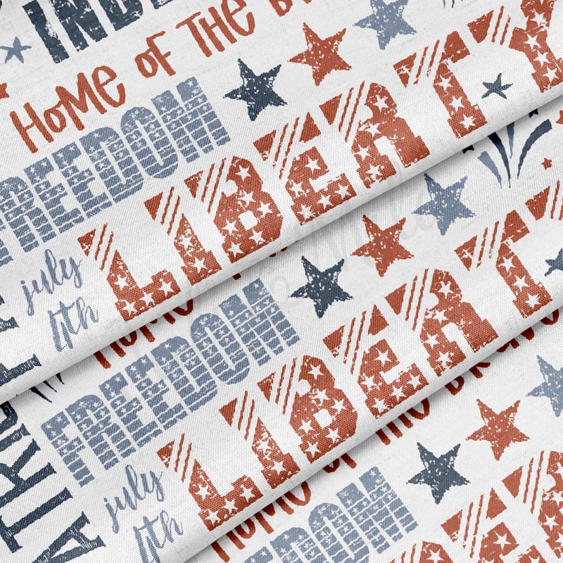 100% Cotton Fabric By the Yard Printed in USA Cotton Sateen -  Cotton CTNPT86 4th of July