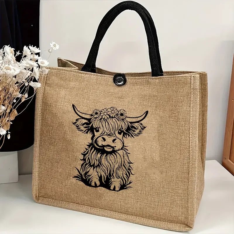 Sew n' Stash Tote Bag  - Highland Cow