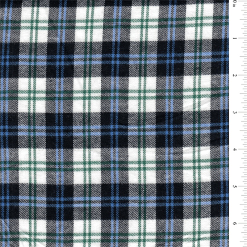15 YD Bolt-Black Multi Plaid Flannel Fabric