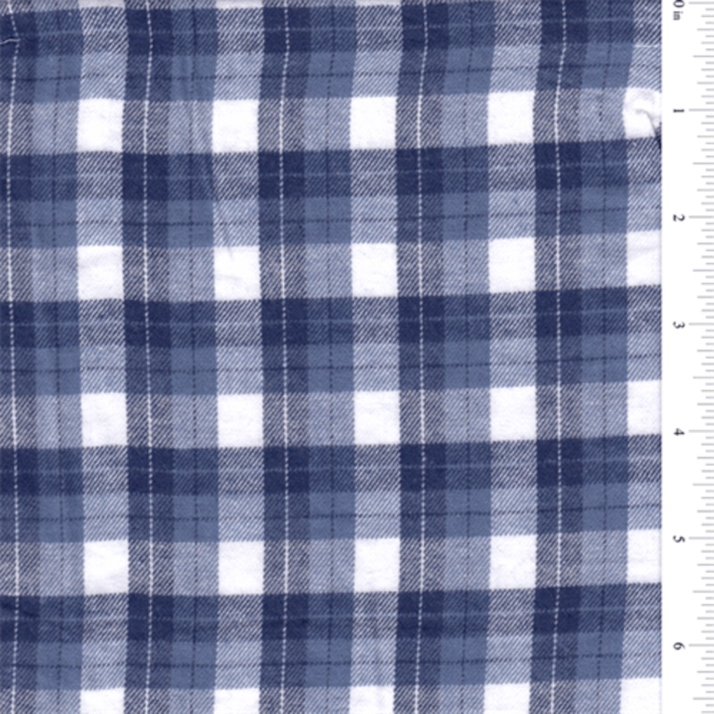 15 YD Bolt-Blue/White Plaid Flannel Fabric